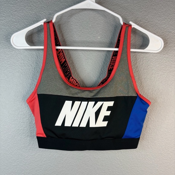Nike - Gray, Blue and Coral Sports Bra - Picture 1 of 5